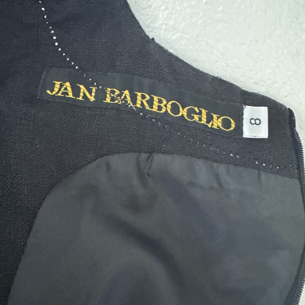 Vintage Jan Barboglio Black Linen Dress Size 8 - Picture 7 of 8